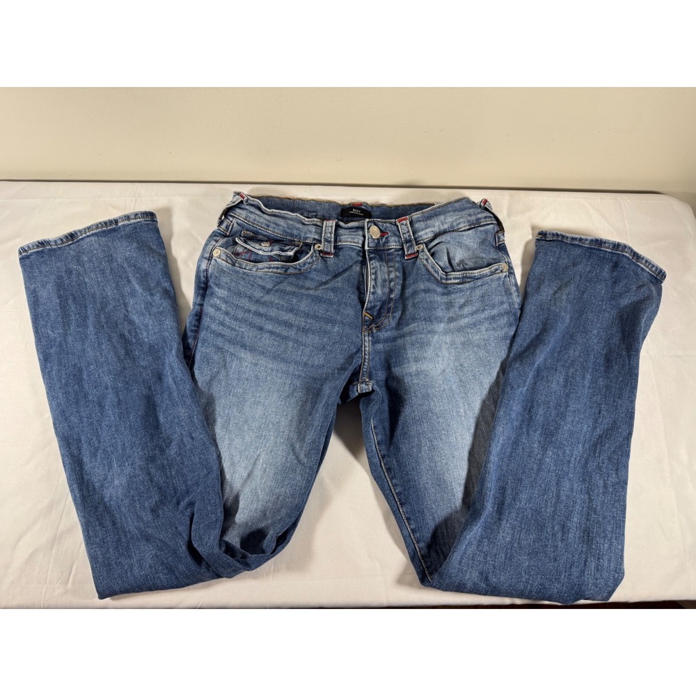 True Religion Ricky Relaxed Straight Leg Jeans Medium Wash Blue Size 33